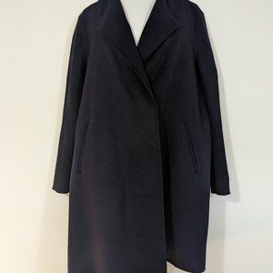 NWOT Kenneth Cole Navy Blue Blazer Long Sleeve Trench Coat s: L